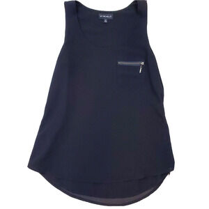 MY MICHELLE Top Women's Small Black Blouse / Zips / Sheer / Sexy / Lining